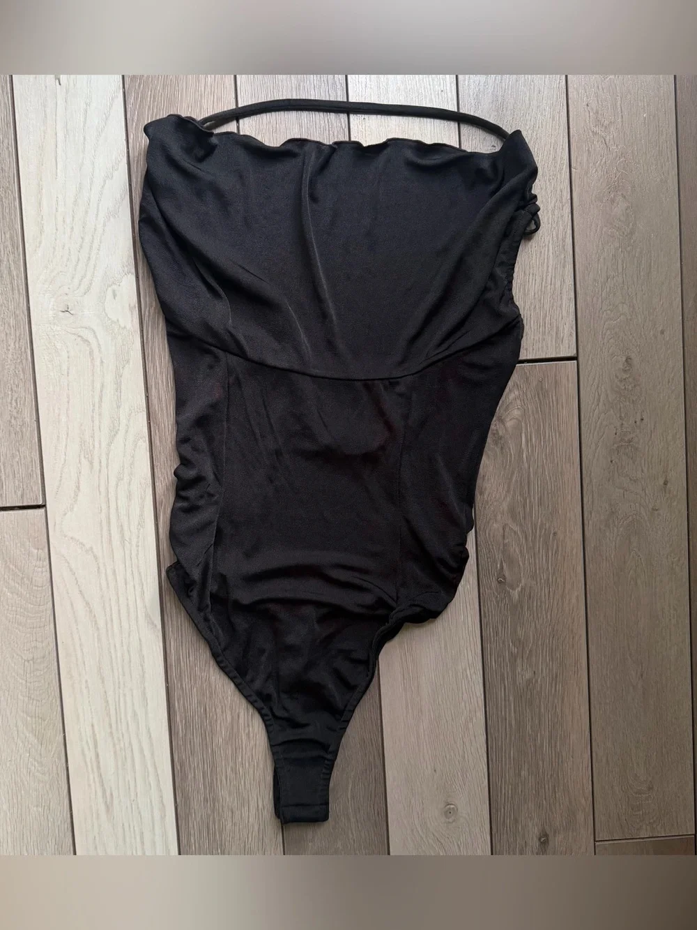 Free People Black Strapless Halter Bodysuit L
